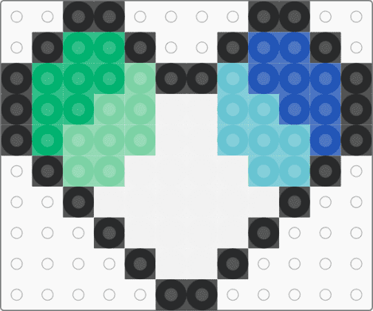gay heart - blue, green, light blue, teal