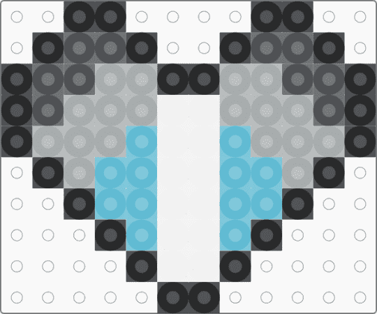demiboy heart - gray, light blue