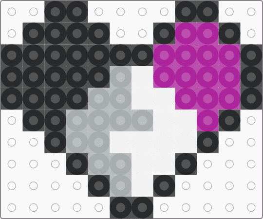 asexual heart - gray, pink