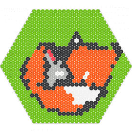 furry freinds - fox,bunny,friends,cuddle,animals,sleep,hexagon