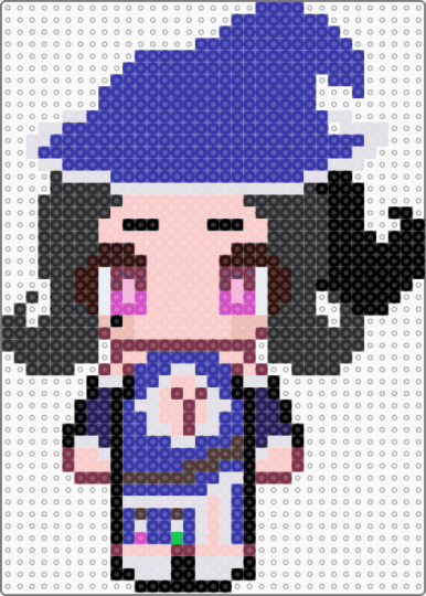 Luna with a hat - beige, purple