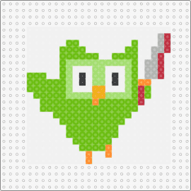 Killer duolingo owl - duolingo,owl,knife,scary,horror,bird,animal,funny,green