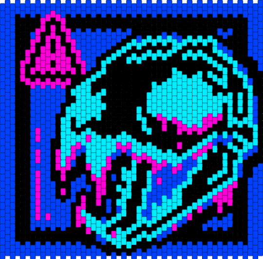 Meltdown bag panel- BSOD edition v2 - blue, bsod, cat, glitch, glitchcore, gore, horror, light blue, skull, spooky