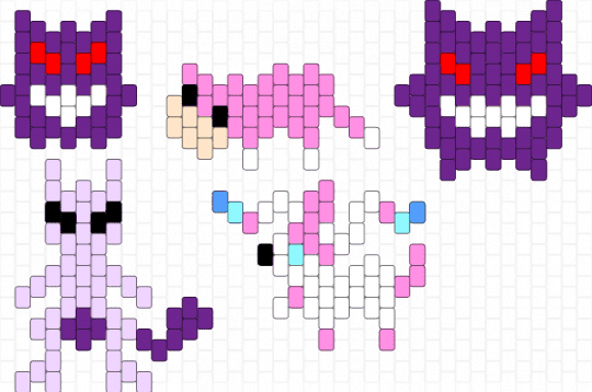 (WIP) Mini Pokémon for my coworkers - gengar, mewtwo, pink, pokemon, purple, slowpoke, sylveon