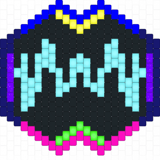 Neon mask - black, light blue, purple