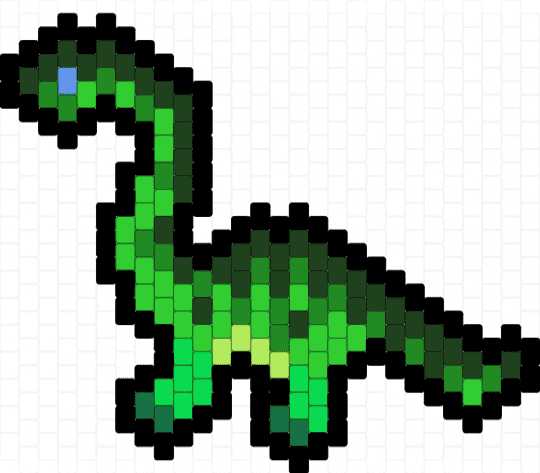 sauropod dino charm - black, charm, dinosaur, green, prehistoric