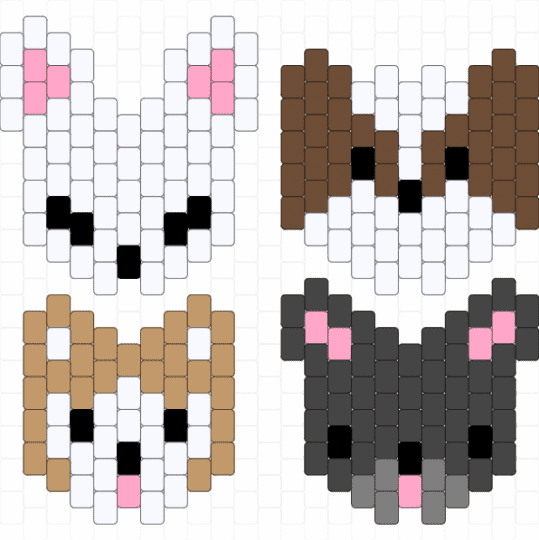 Puppy charm set - basic, brown, charm, peyote, peyote charm, puppy, white