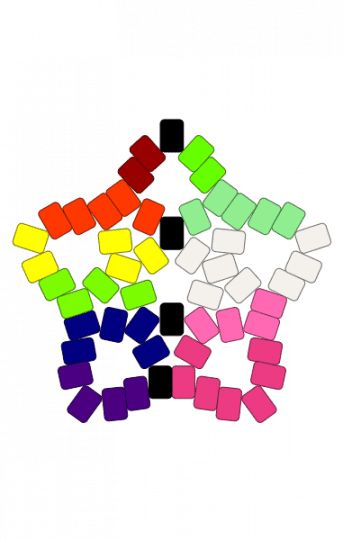 Half half star - pink, purple, red