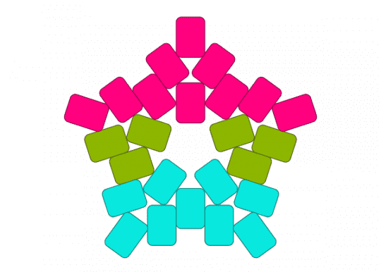 Small poly - light blue, pink