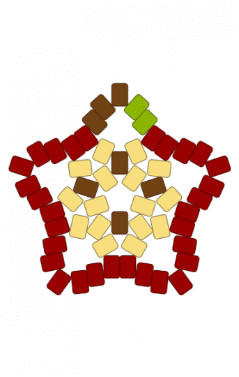 Apple star - cotdfruit, red, yellow