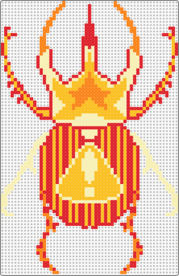 colorful beetle 2 - animal, beetle, colorful, exclamation mark, red, yellow