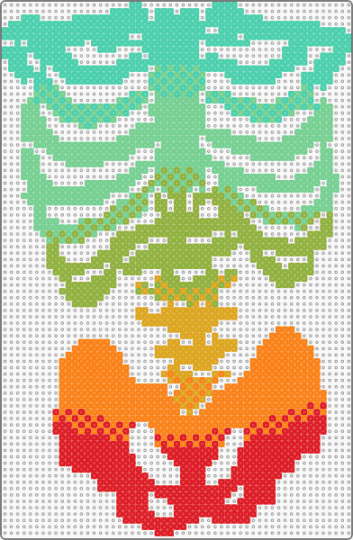 colorful ribcage - bones, colorful, rainbow, skeleton, teal