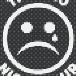 Emo Night - emoji,sad,frown,smiley,face,emo,tear,simple,black,white