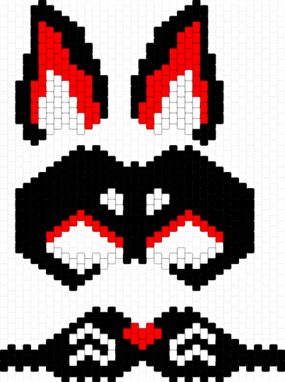 credz 2 circus kandi w/ whiskrz!:3 - black, red, white
