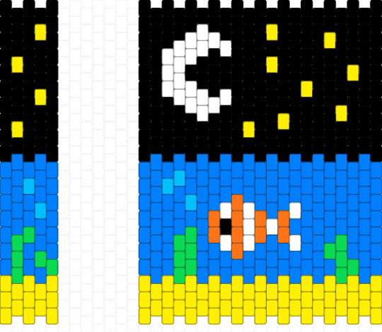 Night & Sea bag - bag pattern, blue, nighttime, underwater scene, yellow