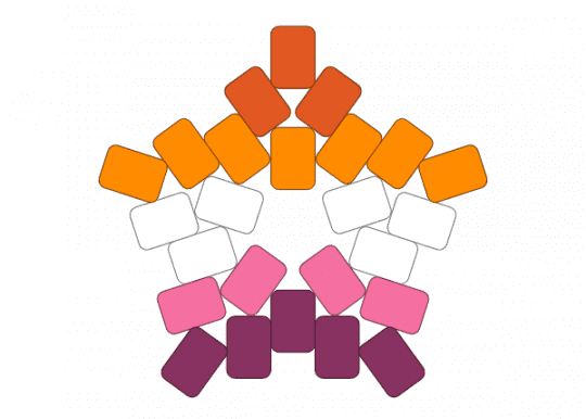 lesbian star - lgbtqia, orange, pink