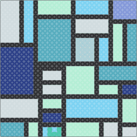 blue stain glass window - stained glass,window,geometric,panel