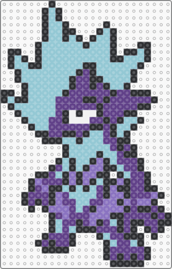Low-Key Toxtricity Pokemon - light blue, pokemon, purple