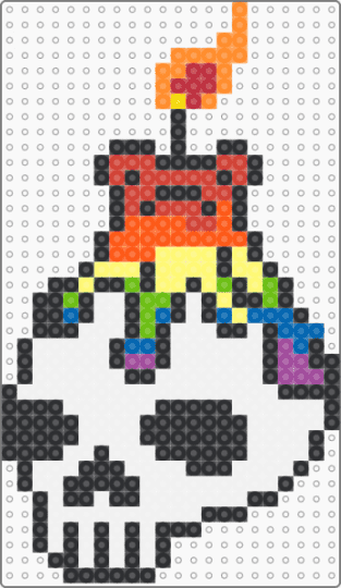 Candle skull! Creds to Pizookie - orange, red, white, yellow