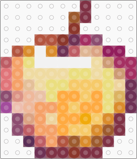 enchanted golden apple - beige, orange, pink, yellow