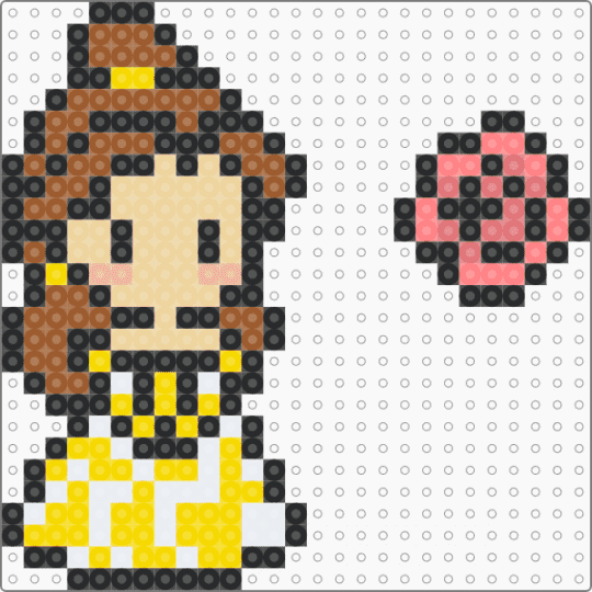 princess belle and rose - beige, tan, yellow