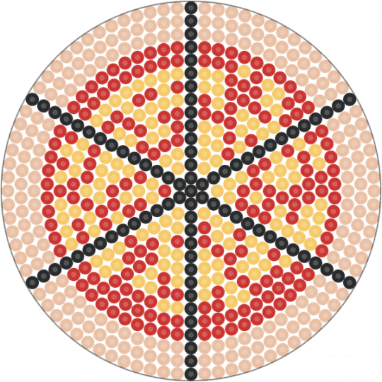 Pizza coaster - beige, red