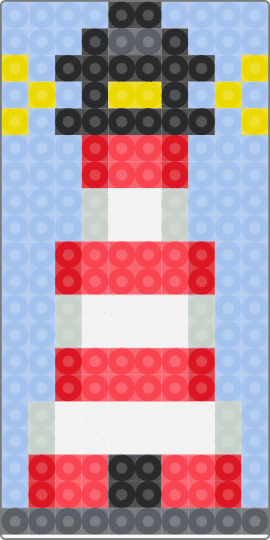 lighthouse - light blue, red