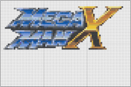 Mega Man X Excision - mega man,excision,mashup,logo,video game,dj,music,retro,blue,gold