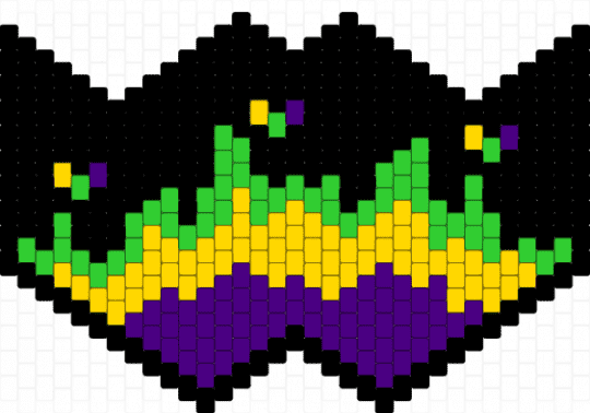 Mardi Gras - black,yellow,purple