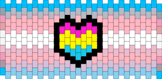 Trans cuff with pansexual heart - heart, lgbtq, light blue, pansexual, pink, transgender
