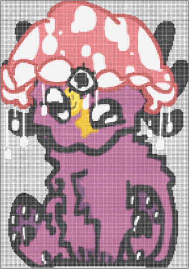 Mushroom thing - cat, mushroom, pink, red