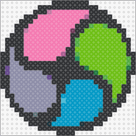 Ykw 2 - yokai watch,swirl,geometric,video game,yin yang,logo,colorful,pink,green,blue