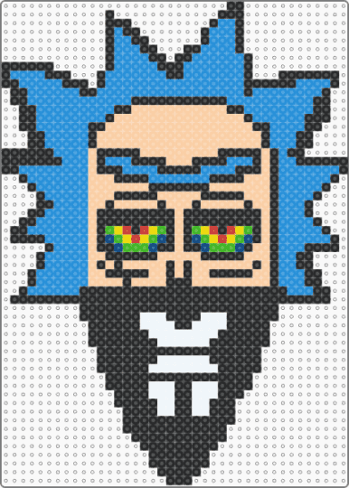 X - bandana, beige, black, excision, light blue, rick and morty, rick sanches
