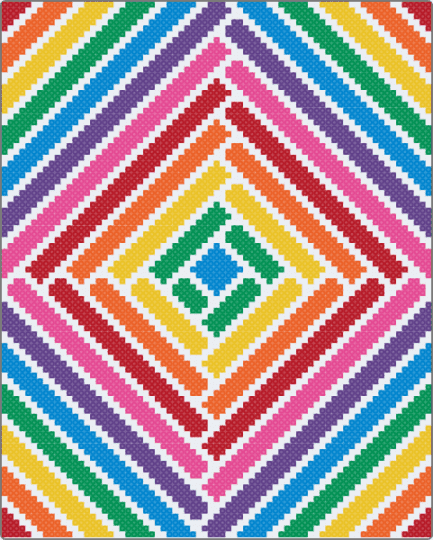 diamond painting - colorful, green, orange, purple