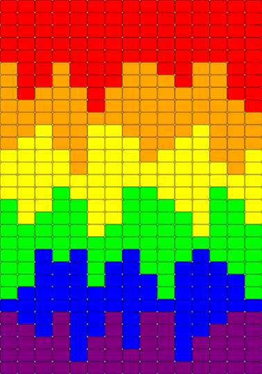 Rainbow Banner - green, orange, red, yellow