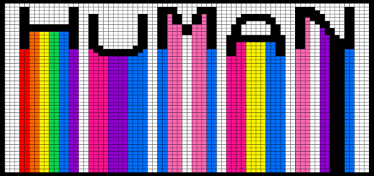 Human banner - blue, pink, purple