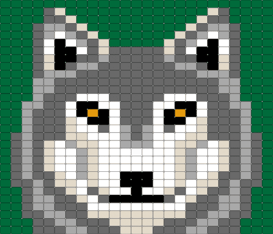 Gray wolf - beige, gray, green