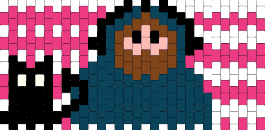 Caseoh and kitty on a flag - blue, pink