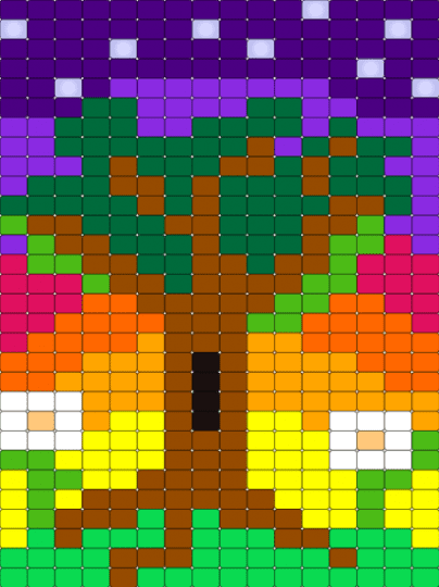 nature - green, nature, orange, purple, red