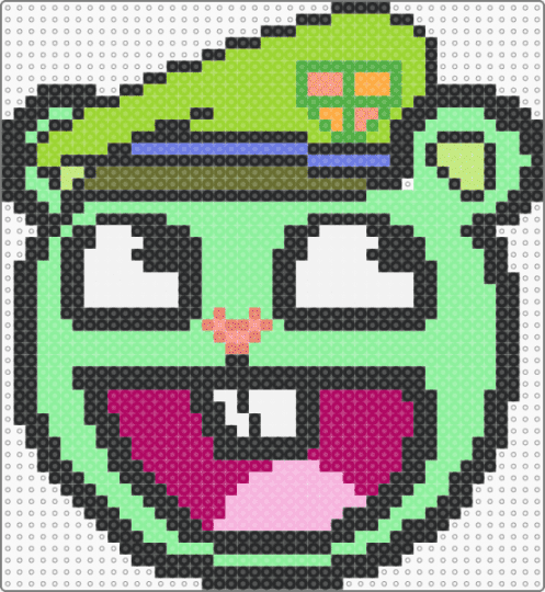 Happy tree friends - black, green, pink, teal