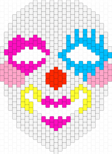 cutie mask - light blue, pink, white
