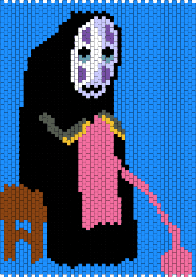 No Face Knitting - light blue, pink