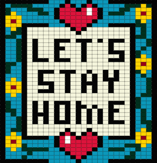 silly sign 1 - lets stay home, light blue, white