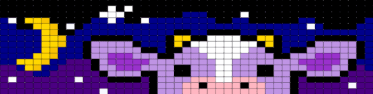 space cow but a little smaller with just moon - pink, purple
