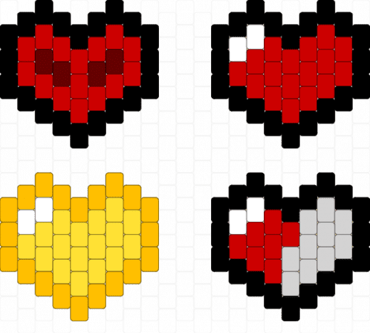 Minecraft Hearts - red, yellow