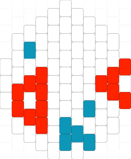 Togepi Egg - light blue, red, white