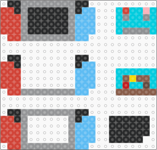 3D switch - gray, light blue, red