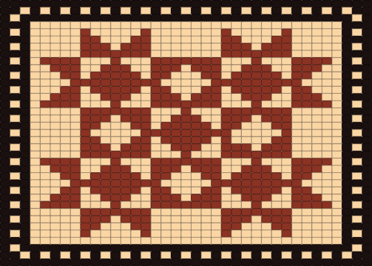 Quilt - beige, red