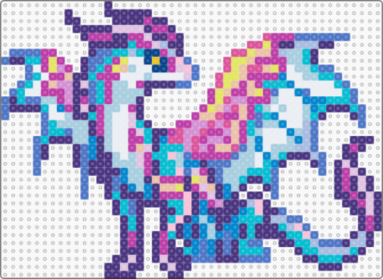 Dragon - blue, light blue, pink, purple