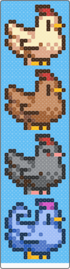 Stardew Valley Chickens Tapestry - blue, brown, chicken, light blue, sdv, stardew, stardew valley, tan